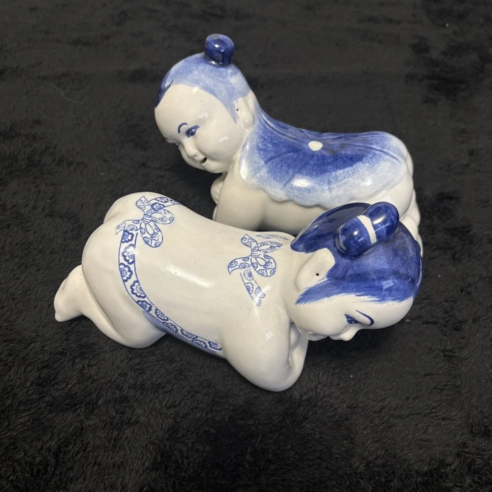 Vintage Pair Chinese Opium‎ Pillow Headrest Porcelain 9''